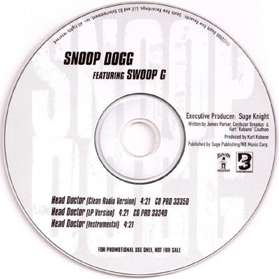Snoop Dogg Featuring Swoop G : Head Doctor (CD, Single, Promo)